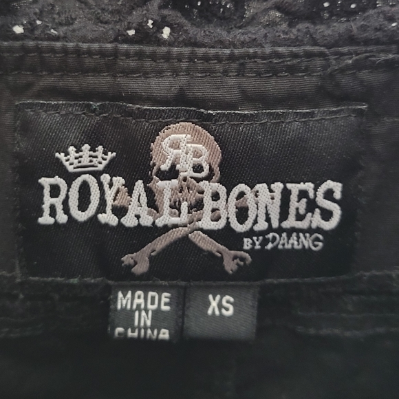 Royal Bones Tripp NYC Black/White Plaid Lace Up Corset Top XS EUC HOT TOPIC GOTH - Picture 11 of 14